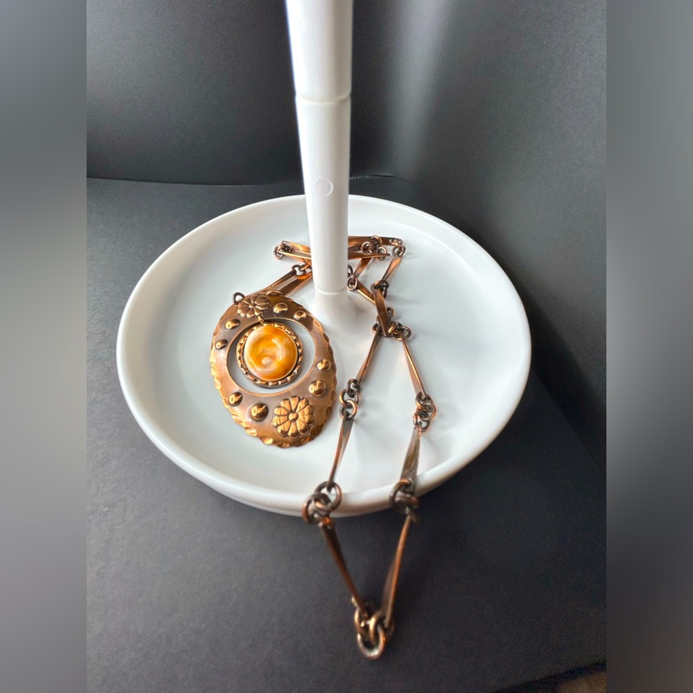 Unique copper link necklace